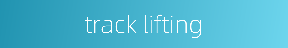track lifting的同义词