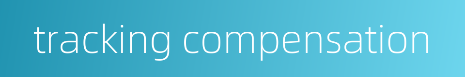 tracking compensation的同义词