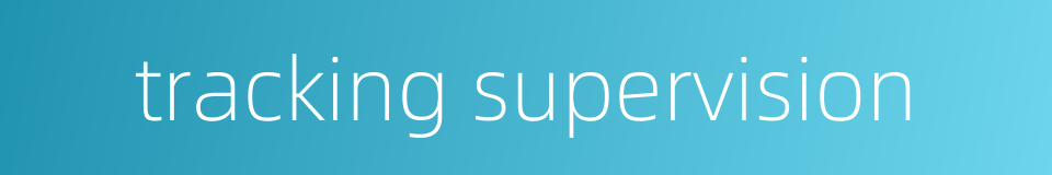 tracking supervision的同义词