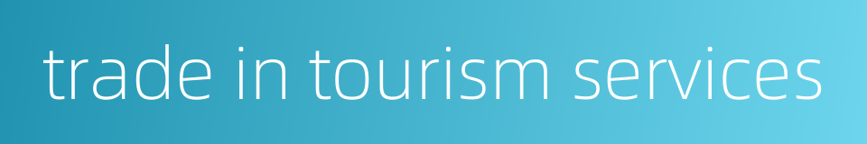 trade in tourism services的同义词