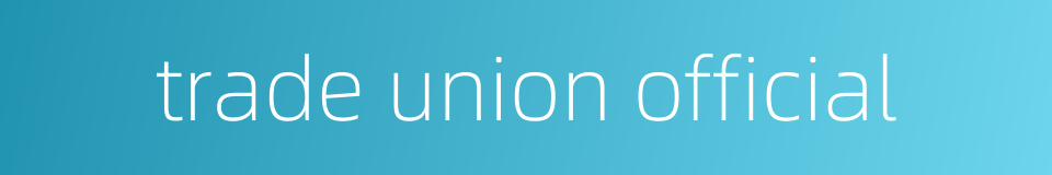 trade union official的同义词