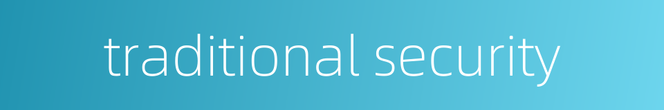 traditional security的同义词