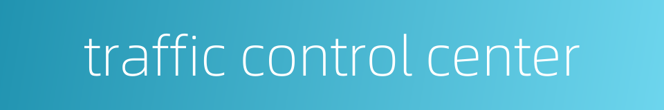 traffic control center的同义词