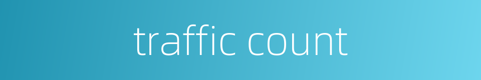 traffic count的同义词