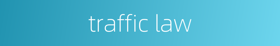 traffic law的同义词