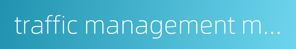 traffic management measure的同义词