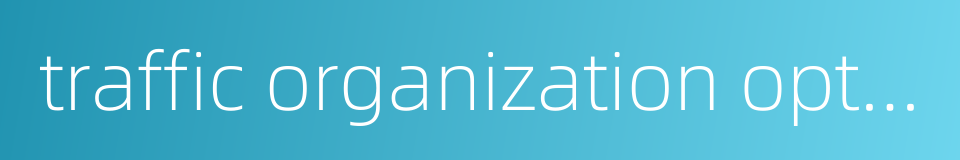 traffic organization optimization的同义词