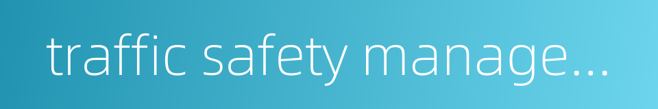 traffic safety management的同义词