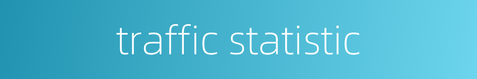 traffic statistic的同义词