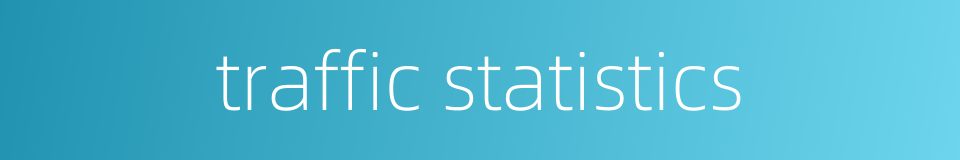 traffic statistics的同义词