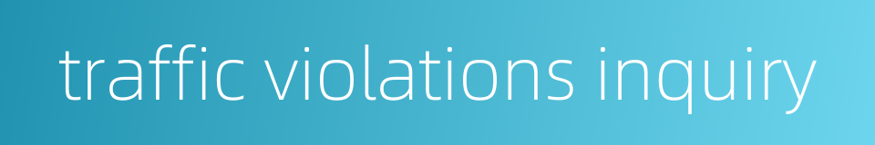 traffic violations inquiry的同义词