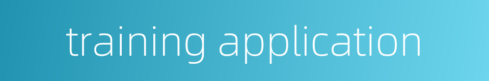 training application的同义词