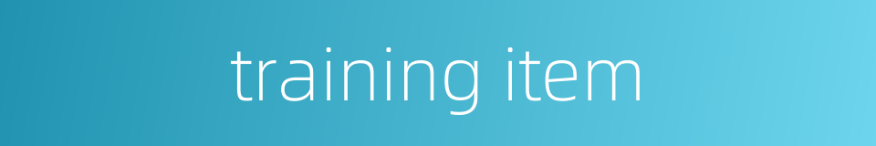 training item的同义词