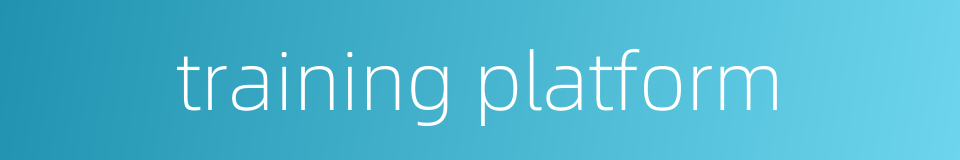 training platform的同义词