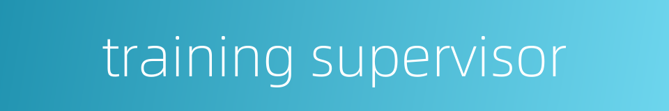 training supervisor的同义词