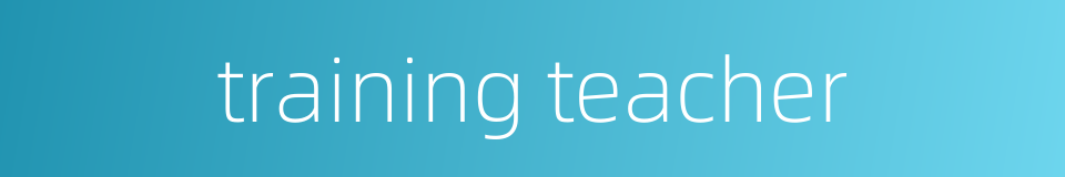 training teacher的同义词