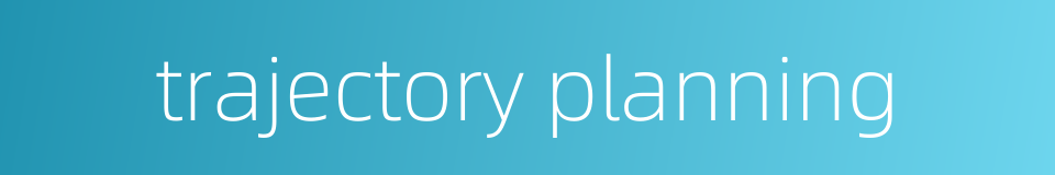 trajectory planning的同义词