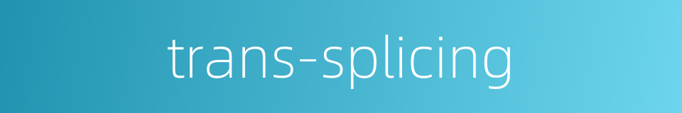 trans-splicing的同义词