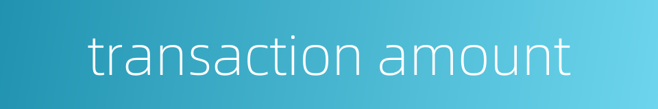 transaction amount的同义词