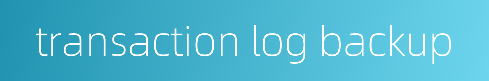 transaction log backup的同义词