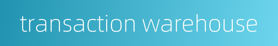 transaction warehouse的同义词