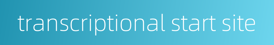 transcriptional start site的同义词