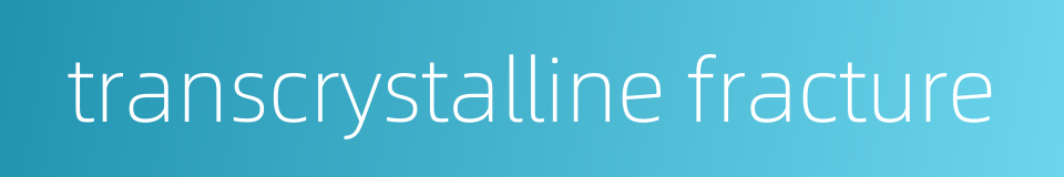 transcrystalline fracture的同义词