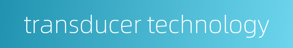 transducer technology的同义词