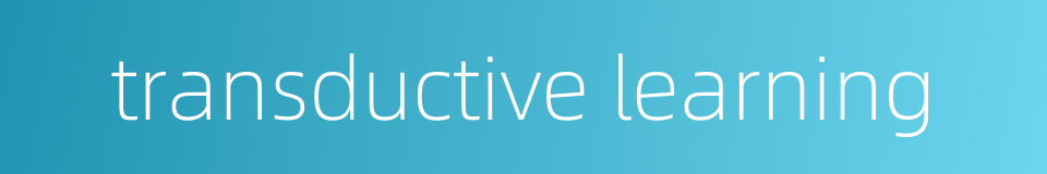 transductive learning的同义词