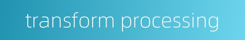 transform processing的同义词
