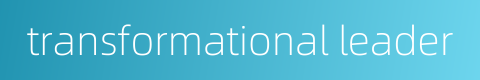 transformational leader的同义词