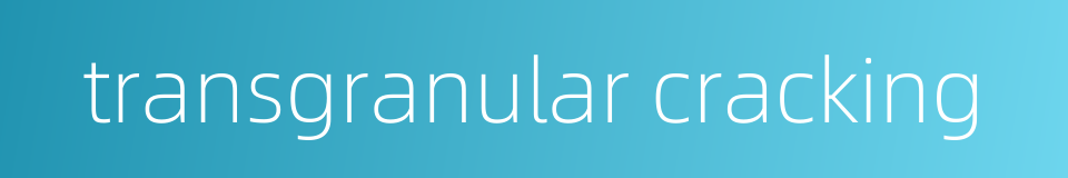 transgranular cracking的同义词