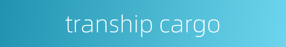 tranship cargo的同义词