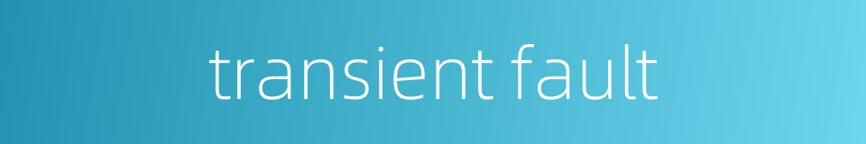 transient fault的同义词