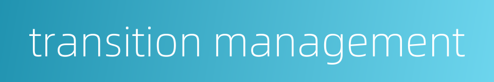 transition management的同义词