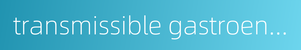 transmissible gastroenteritis的同义词