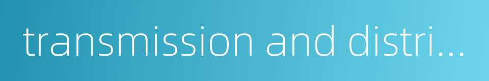 transmission and distribution price的同义词