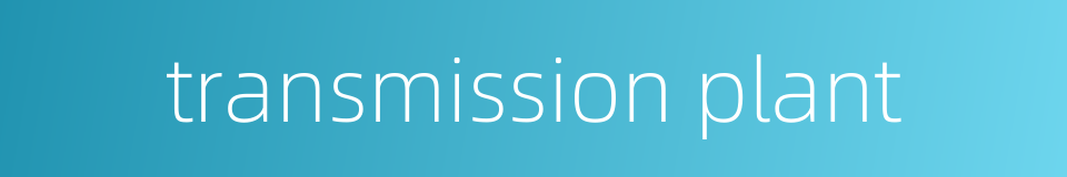 transmission plant的同义词