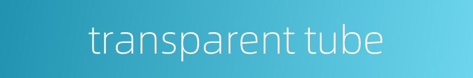 transparent tube的同义词