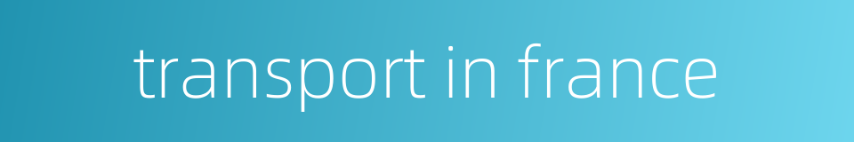 transport in france的同义词