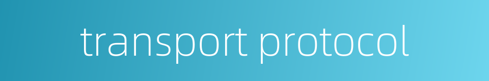 transport protocol的同义词