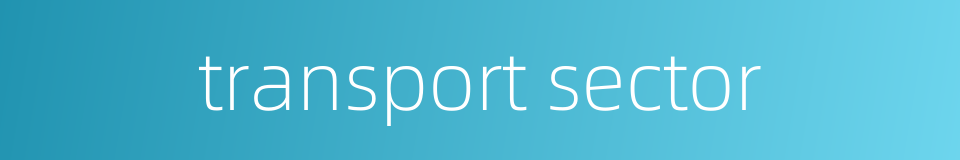 transport sector的同义词