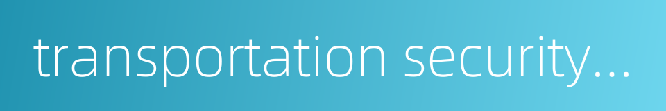 transportation security administration的同义词