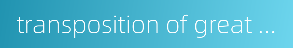 transposition of great arteries的同义词