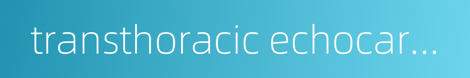 transthoracic echocardiography的同义词