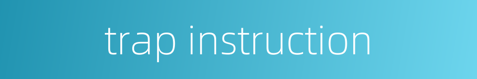 trap instruction的同义词