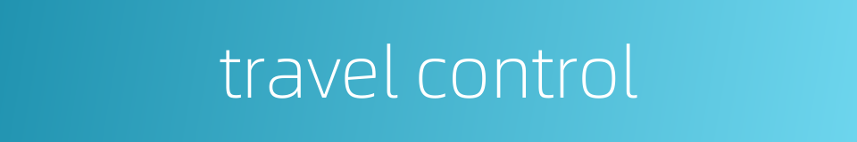 travel control的同义词