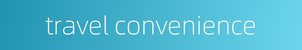 travel convenience的同义词