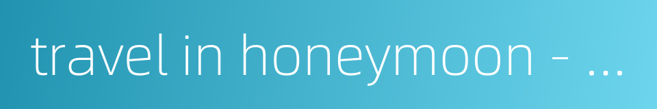 travel in honeymoon - a wedding trip的同义词