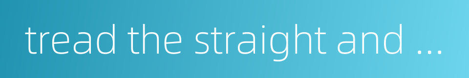 tread the straight and narrow path的同义词